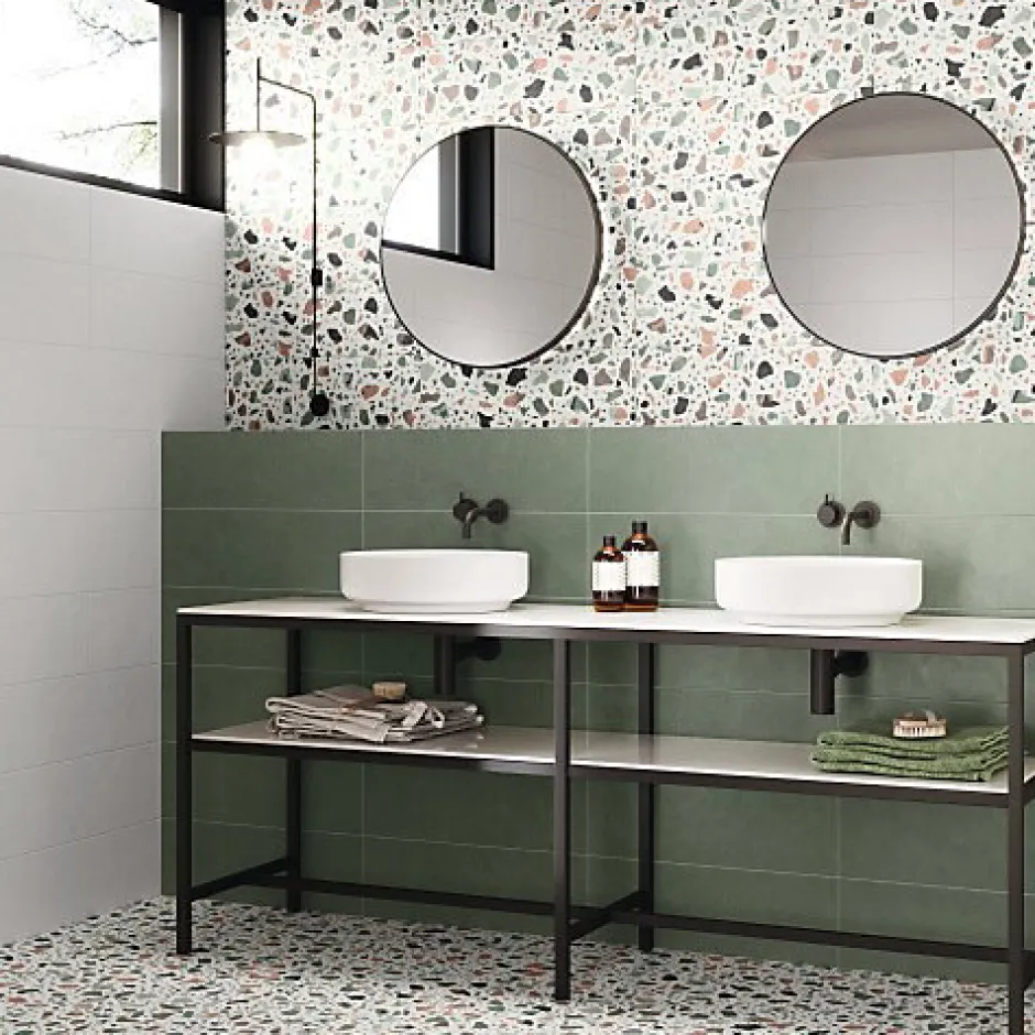 Carrelage effet Terrazzo Vert STAY 20x20 Green - Les Carreaux de Jean-Les Carreaux De Jean Outlet