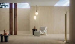 Carrelage effet Travertin Beige Cross Cut Scalpo 60x29,5x0,9 cm Mat Neravio - Mur intérieur (vendu par carton de 0,708 m²) - RO'MA-Ro'Ma Carrelage Clearance