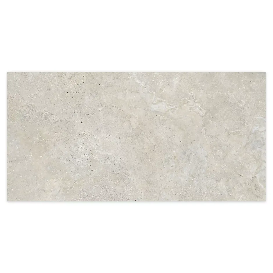Ro'Ma Carrelage Carrelage effet Travertin Gris Beige 120x60x0,9 cm In&Out Castorel - Sol et mur intérieur et Sol extérieur -