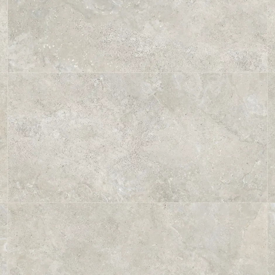 Ro'Ma Carrelage Carrelage effet Travertin Gris Beige 120x60x0,9 cm In&Out Castorel - Sol et mur intérieur et Sol extérieur -