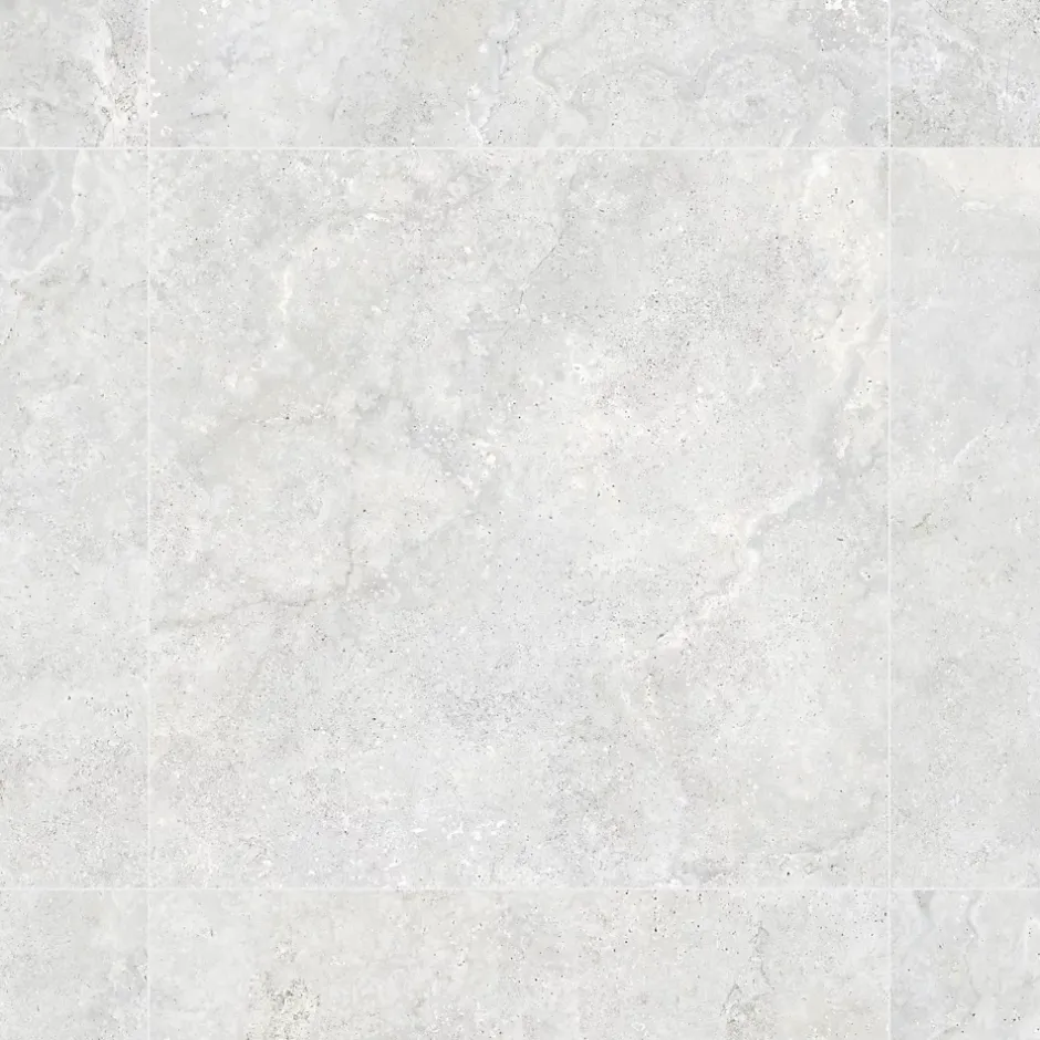 Ro'Ma Carrelage Carrelage effet Travertin Gris Clair 90x90x0,9 cm In&Out Castorel - Sol et mur intérieur et Sol extérieur -