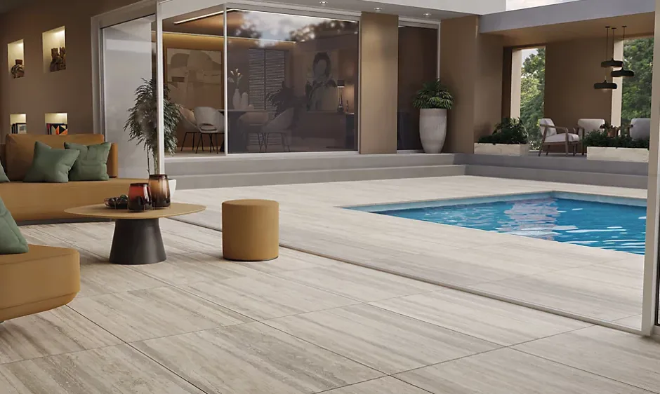 Carrelage Effet Travertin 60x120 Navona Candido Grip - Antidérapant R11-Allocarrelage New