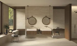 Carrelage effet Travertin 3D Beige Stripe 120x50x0,85 cm Mat Venerio - Mur intérieur (vendu par carton de 1,8 m²) - RO'MA CARRELAG-Ro'Ma Carrelage Clearance