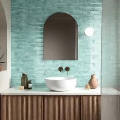 Les Carreaux De Jean  Carrelage Effet Zellige Bleu Ciel FUSION Acquamarina 6x25cm - Les Carreaux de Jean