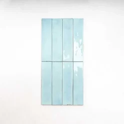 Les Carreaux De Jean Carrelage Effet Zellige Bleu Ciel FUSION Acquamarina 6x25cm - Les Carreaux de Jean