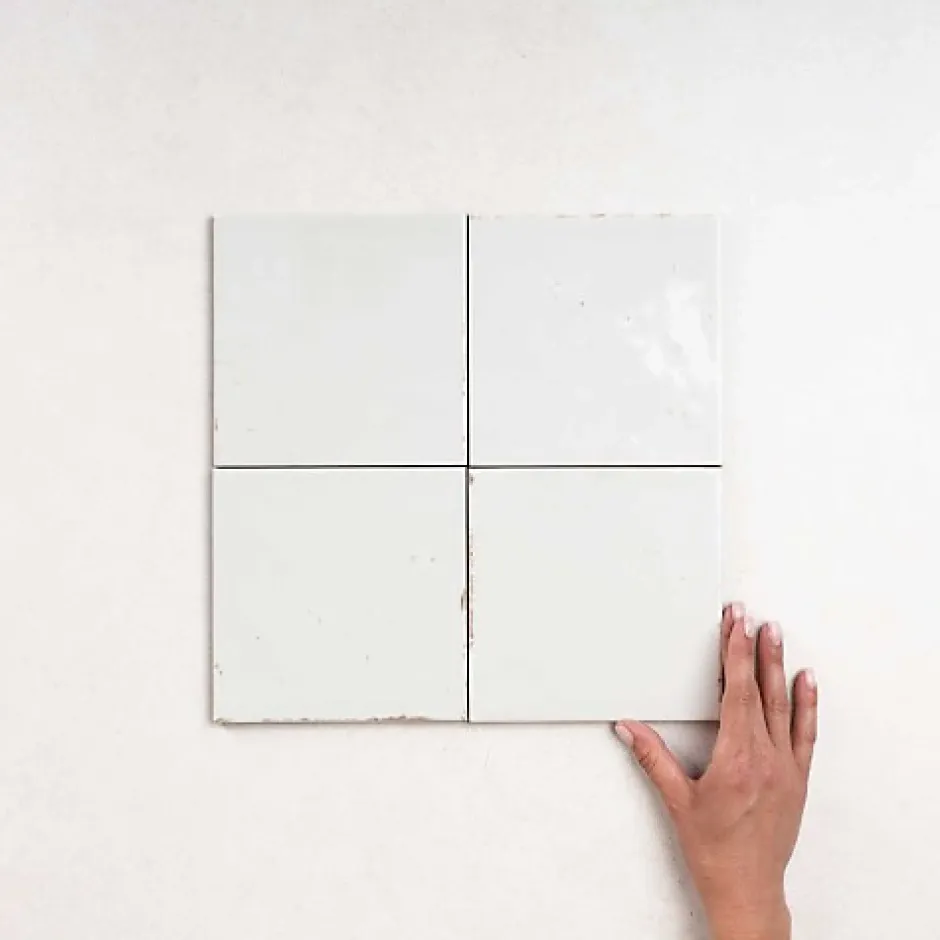 Les Carreaux De Jean Carrelage Effet Zellige Blanc AGADIR - Niebla 14,7x14,7 - Les Carreaux de Jean