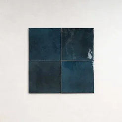 Les Carreaux De Jean  Carrelage Effet Zellige Bleu Nuit AGADIR - Lago 14,7x14,7 - Les Carreaux de Jean