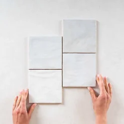 Gioia Materia Carrelage Effet Zellige Bleu Clair LA RIVIERA 13,2x13,2 Lavanda Blue - Les Carreaux de Jean