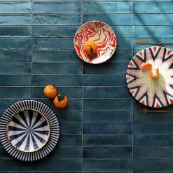 Les Carreaux De Jean  Carrelage Effet Zellige Bleu FUSION Blue 6x25cm - Les Carreaux de Jean