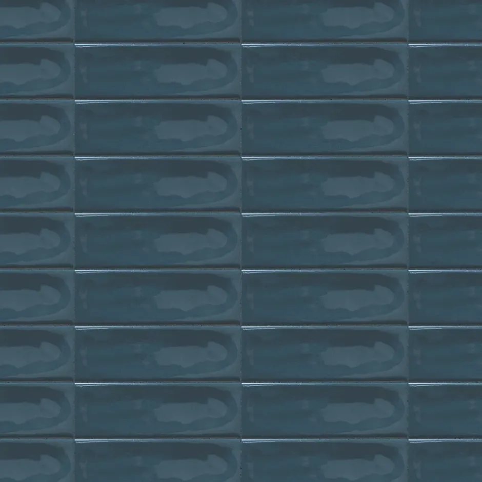 Carrelage effet Zellige Bleu 14,6x4,8x0,8 cm Brillant Bravio - Mur intérieur --Ro'Ma Carrelage Clearance