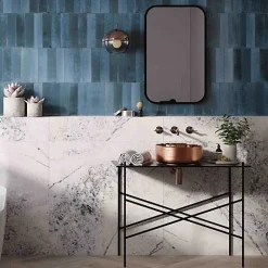 Carrelage Effet Zellige Bleu Nuit AGADIR - Lago 7x28 - Les Carreaux de Jean-Les Carreaux De Jean  Discount