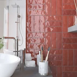 Les Carreaux De Jean  Carrelage Effet Zellige Bordeau NOLITA Burdeos 6,5x20 - Les Carreaux de Jean