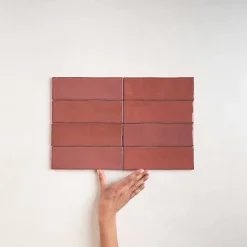 Les Carreaux De Jean Carrelage Effet Zellige Bordeau NOLITA Burdeos 6,5x20 - Les Carreaux de Jean