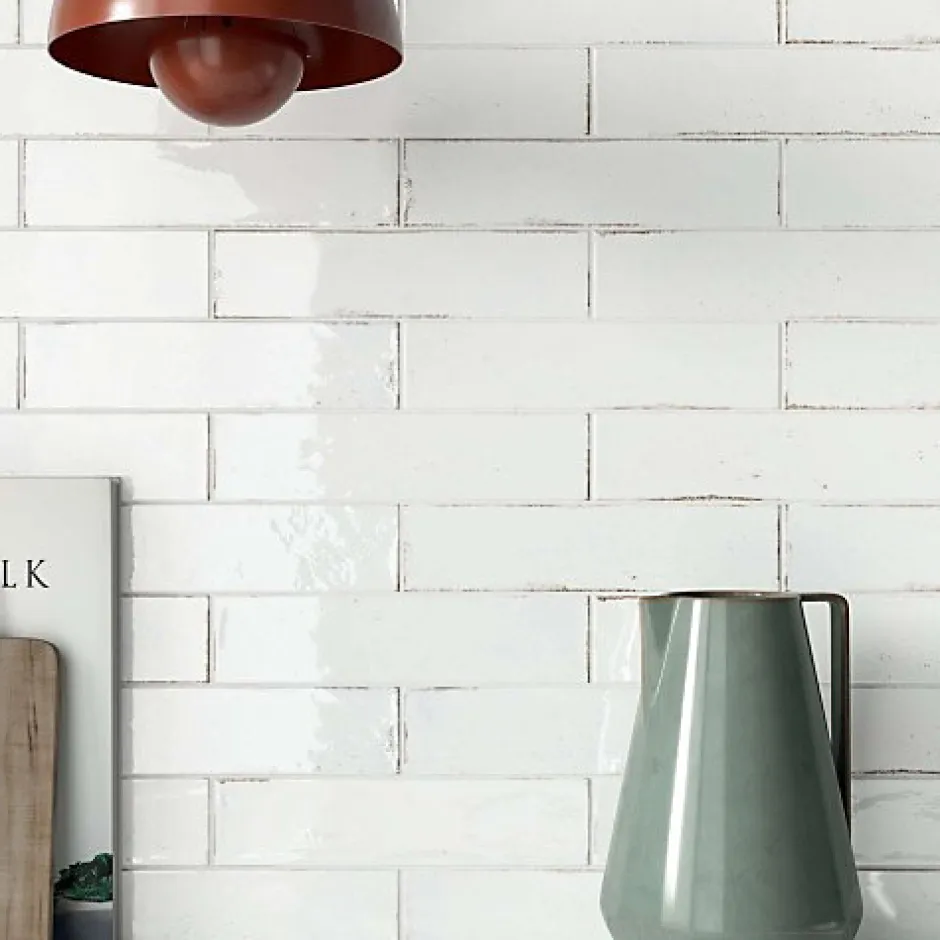 Carrelage Effet Zellige Blanc FUSION Bianco 6x25cm - Les Carreaux de Jean-Les Carreaux De Jean Online