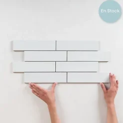 Les Carreaux De Jean  Carrelage Effet Zellige Blanc TANGER 6x24 White - Les Carreaux de Jean