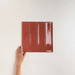 Carrelage Effet Zellige Bordeaux NARA Burdeos Gloss 7,5x30cm - Les Carreaux de Jean-Les Carreaux De Jean  Clearance