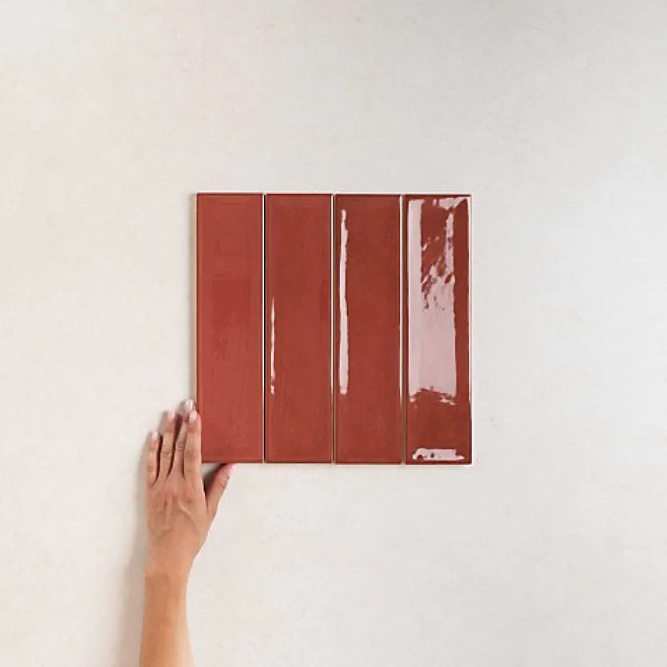 Carrelage Effet Zellige Bordeaux NARA Burdeos Gloss 7,5x30cm - Les Carreaux de Jean-Les Carreaux De Jean Clearance