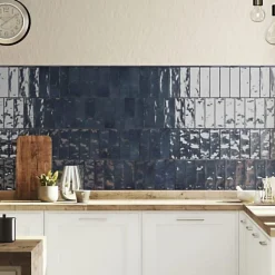 Les Carreaux De Jean  Carrelage Effet Zellige Bleu Foncé NOLITA Marine 6,5x20 - Les Carreaux de Jean