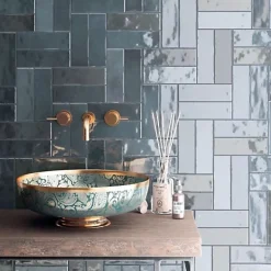 Les Carreaux De Jean  Carrelage Effet Zellige Bleu Foncé NOLITA Marine 6,5x20 - Les Carreaux de Jean