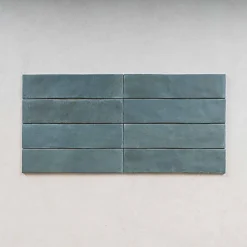 Carrelage Effet Zellige Bleu ARGILE 6x24,6 Glacier - Les Carreaux de Jean-Gioia Materia Clearance