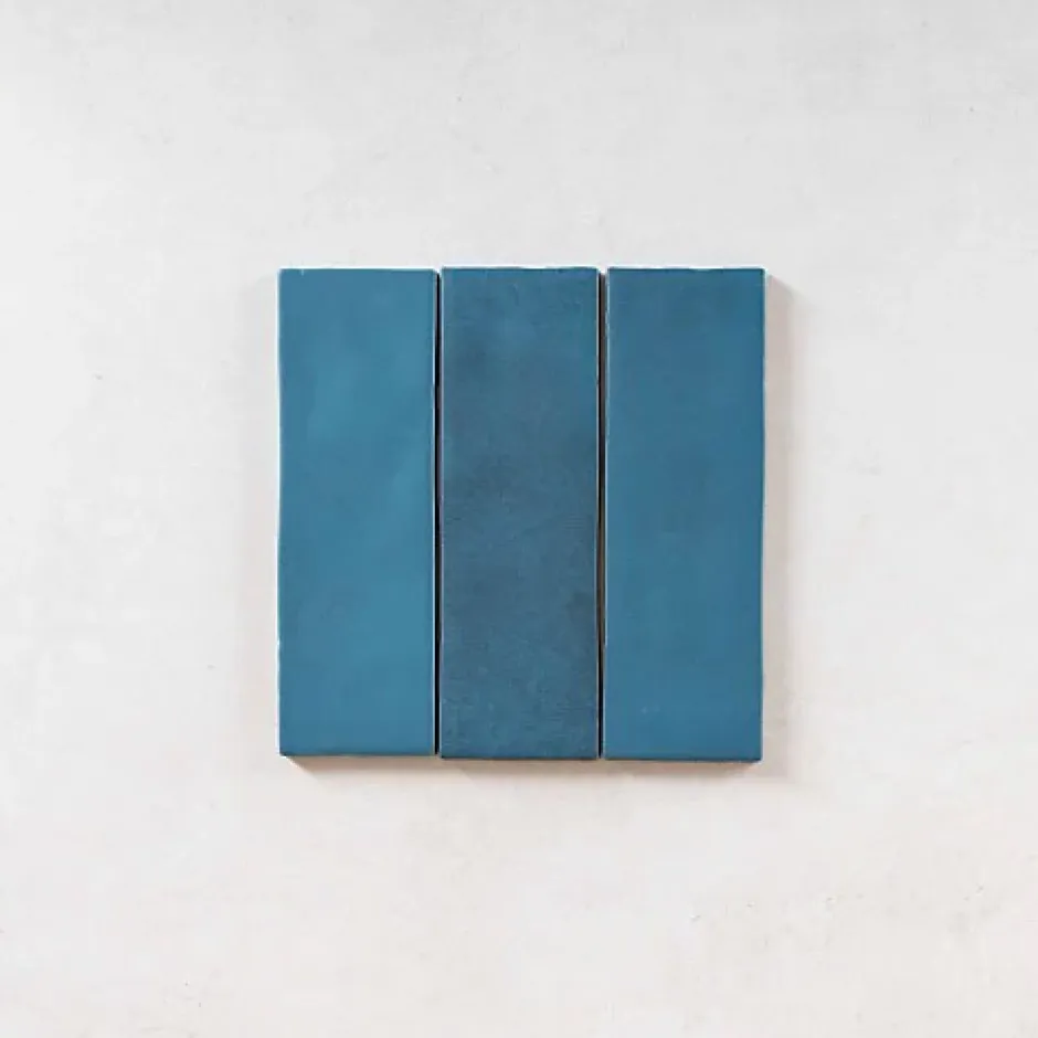 Les Carreaux De Jean Carrelage Effet Zellige Bleu Canard MITTE Ocean 6,5x20 - Les Carreaux de Jean