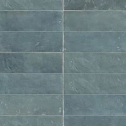 Ro'Ma Carrelage Carrelage effet Zellige Bleu Mer 20x6,5x0,85 cm Brillant Orisel - Mur intérieur -