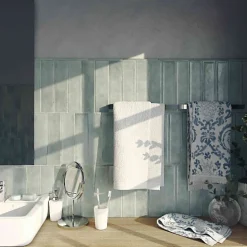 Carrelage Effet Zellige Bleu Ciel NARA Glass Mate 7,5x30cm - Les Carreaux de Jean-Les Carreaux De Jean  Discount