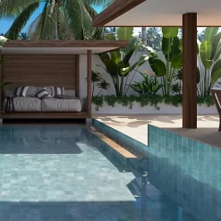 Carrelage Effet Zellige Bleu Ciel AGADIR - Agua 14,7x14,7 - Les Carreaux de Jean-Les Carreaux De Jean Discount