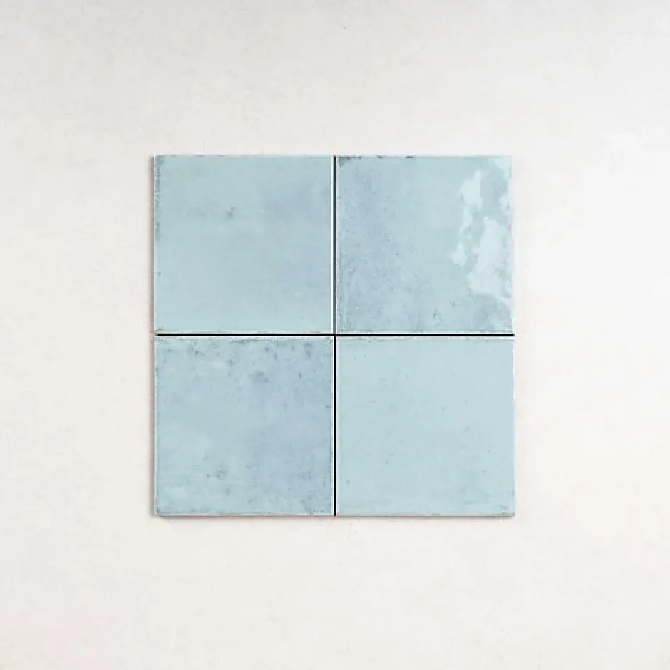 Carrelage Effet Zellige Bleu Ciel AGADIR - Agua 14,7x14,7 - Les Carreaux de Jean-Les Carreaux De Jean Discount