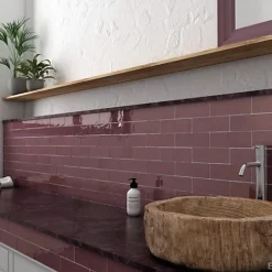 Gioia Materia Carrelage Effet Zellige Bordeaux LA RIVIERA 6,5x20 Juneberry - Les Carreaux de Jean