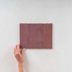 Gioia Materia Carrelage Effet Zellige Bordeaux LA RIVIERA 6,5x20 Juneberry - Les Carreaux de Jean