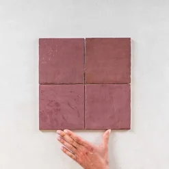 Carrelage Effet Zellige Bordeaux LA RIVIERA 13,2x13,2 Juneberry - Les Carreaux de Jean-Gioia Materia Sale