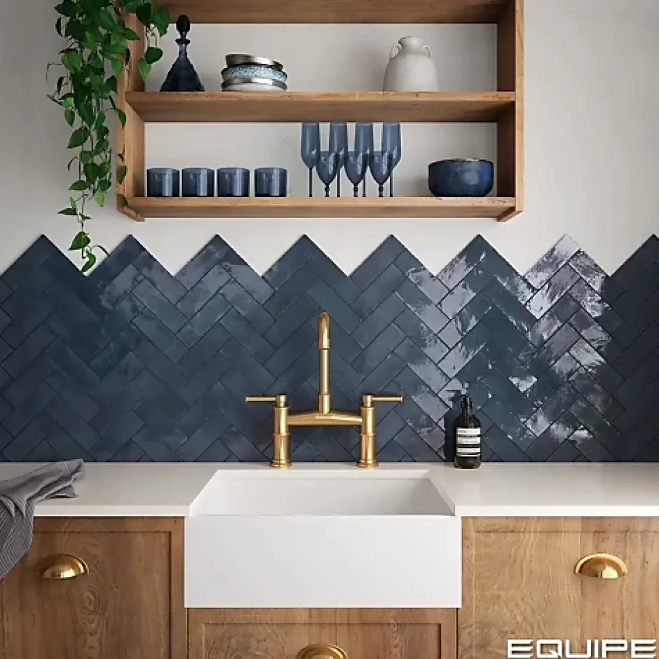 Carrelage Effet Zellige Bleu Nuit COLO Gloss 5x15 blue night - Les Carreaux de Jean-Gioia Materia Hot