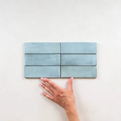 Carrelage Effet Zellige Bleu Ciel COLO Matt 5x15 Blue Grass - Les Carreaux de Jean-Gioia Materia New