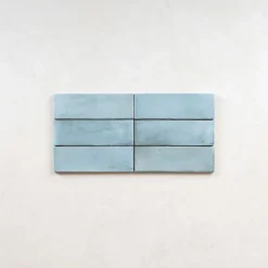 Carrelage Effet Zellige Bleu Ciel COLO Matt 5x15 Blue Grass - Les Carreaux de Jean-Gioia Materia New