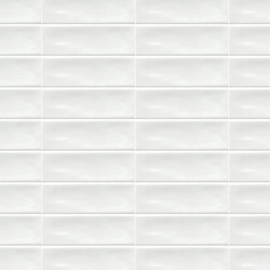 Ro'Ma Carrelage Carrelage effet Zellige Blanc 14,6x4,8x0,8 cm Brillant Bravio - Mur intérieur -