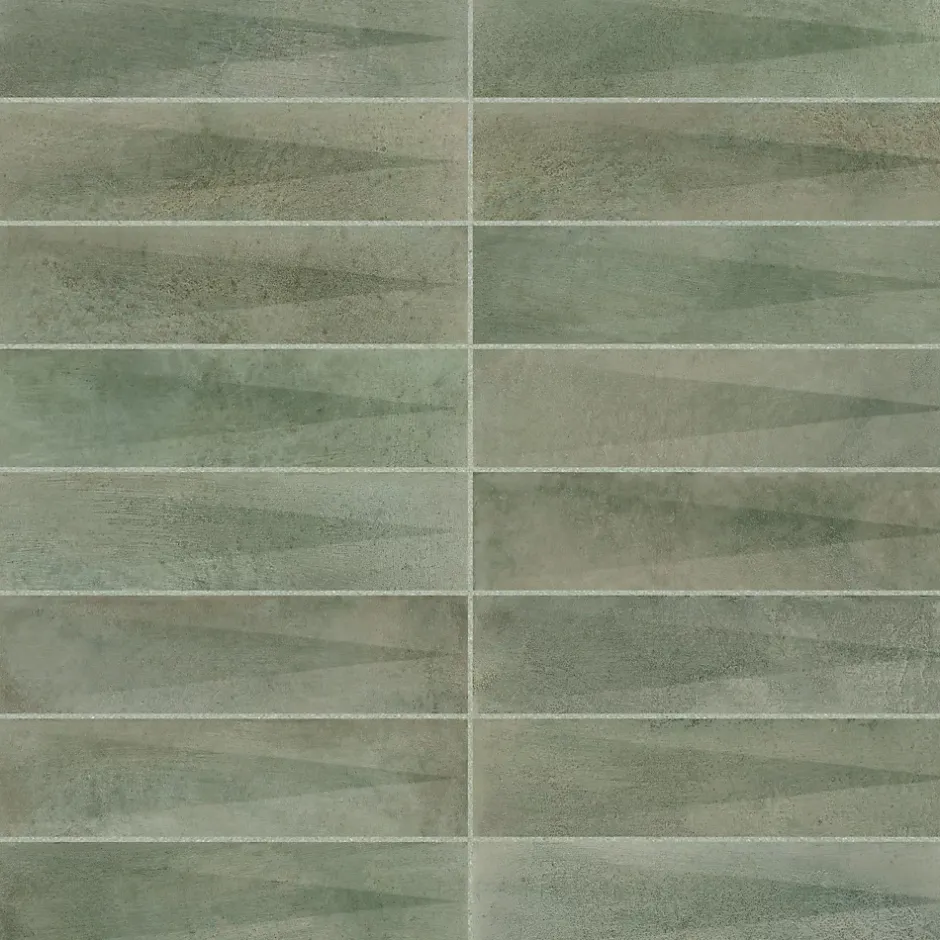 Carrelage effet Zellige 3D Vert 24,6x6x0,85 cm Montel - Mur intérieur --Ro'Ma Carrelage Outlet