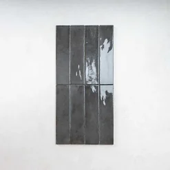 Carrelage Effet Zellige Gris Foncé FUSION Antracite 6x25cm - Les Carreaux de Jean-Les Carreaux De Jean