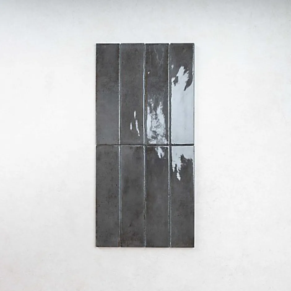 Carrelage Effet Zellige Gris Foncé FUSION Antracite 6x25cm - Les Carreaux de Jean-Les Carreaux De Jean