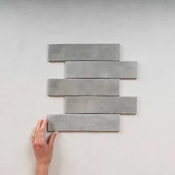 Carrelage Effet Zellige Gris ARGILE 6x24,6 Concrete - Les Carreaux de Jean-Gioia Materia Best