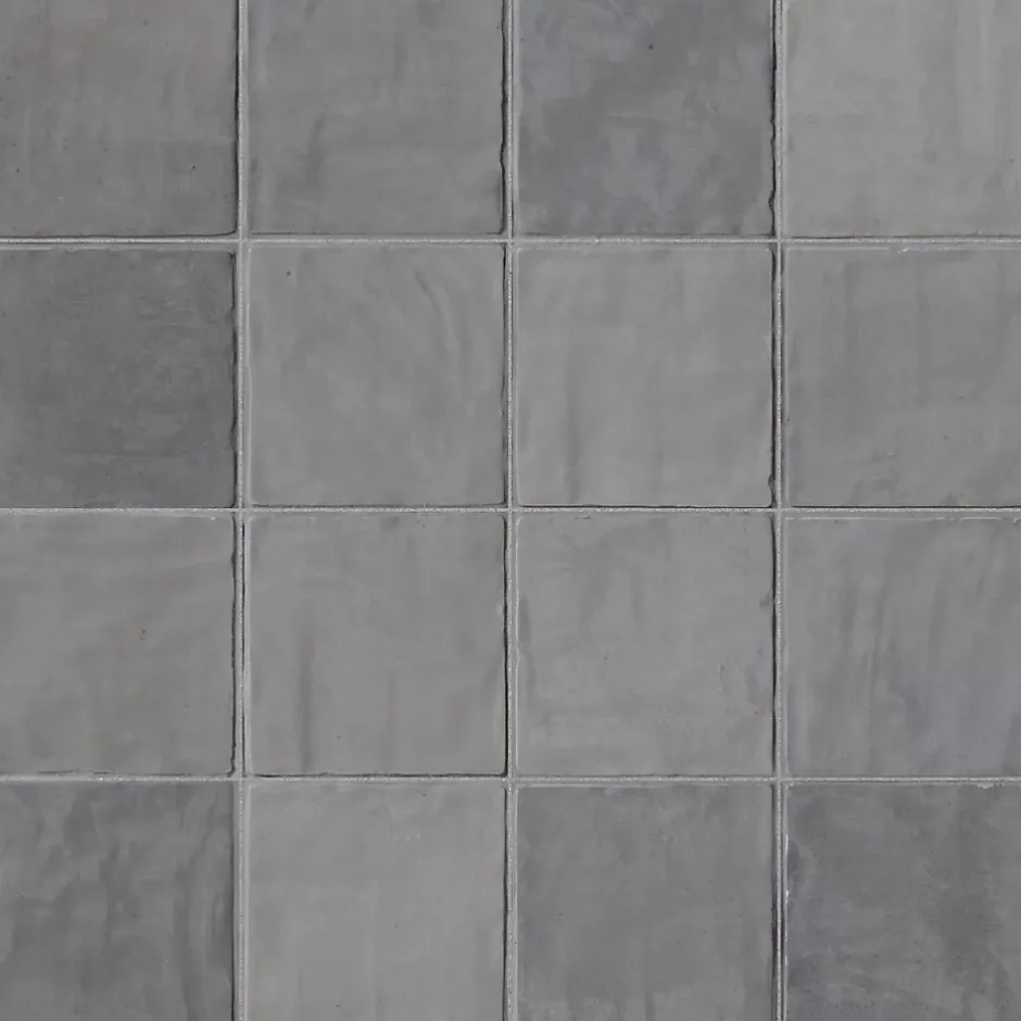 Ro'Ma Carrelage Carrelage effet Zellige Gris 10x10x0,85 cm Brillant Orisel - Mur intérieur -