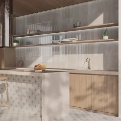 Les Carreaux De Jean  Carrelage Effet Zellige NARA Gris Gloss 7,5x30cm - Les Carreaux de Jean