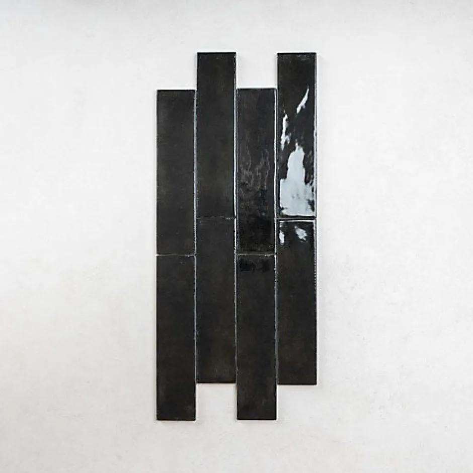 Carrelage Effet Zellige Noir FUSION Nero 6x25cm - Les Carreaux de Jean-Les Carreaux De Jean Clearance