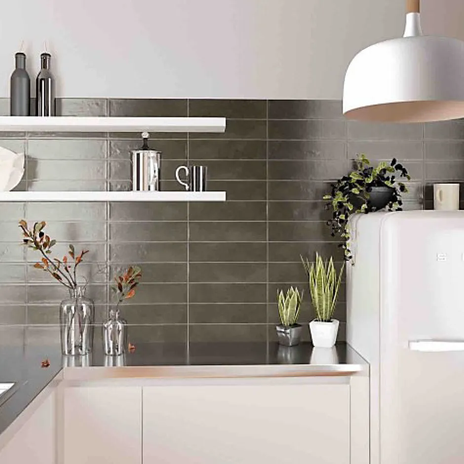 Carrelage Effet Zellige NARA Noir Mate 7,5x30cm - Les Carreaux de Jean-Les Carreaux De Jean Clearance