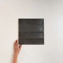 Carrelage Effet Zellige NARA Noir Mate 7,5x30cm - Les Carreaux de Jean-Les Carreaux De Jean  Clearance