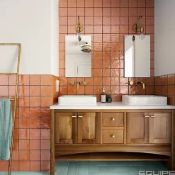 Carrelage Effet Zellige Orange LA RIVIERA 13,2x13,2 Ginger - Les Carreaux de Jean-Gioia Materia Best