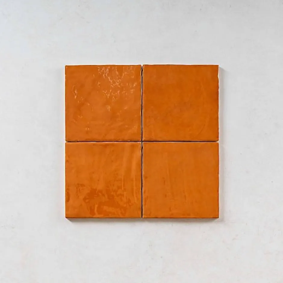 Carrelage Effet Zellige Orange LA RIVIERA 13,2x13,2 Ginger - Les Carreaux de Jean-Gioia Materia Best