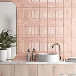 Carrelage Effet Zellige Rose COLO Gloss 5x15 pink - Les Carreaux de Jean-Gioia Materia Outlet
