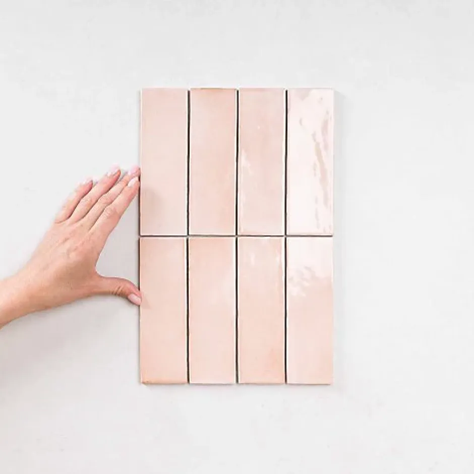 Carrelage Effet Zellige Rose COLO Gloss 5x15 pink - Les Carreaux de Jean-Gioia Materia Outlet