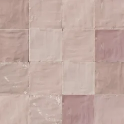 Carrelage effet Zellige Rose 10x10x0,85 cm Brillant Orisel - Mur intérieur --Ro'Ma Carrelage Outlet